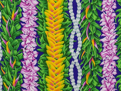 Hawaiian Fabric - FLOWER LEI DESIGN 1 Purple