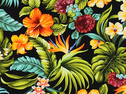 Hawaiian Fabric - BARKCLOTH TROPICAL FLORAL 1