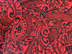 Hawaiian Fabric -100% cotton  TRIBAL 1 - RED