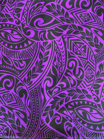 Hawaiian Fabric -100% cotton  TRIBAL 1 - PURPLE