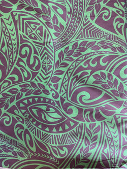 Hawaiian Fabric -100% cotton  TRIBAL 1 - GREEN