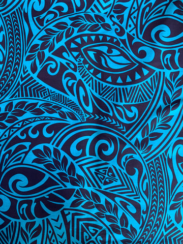 Hawaiian Fabric -100% cotton  TRIBAL 1 - BLUE